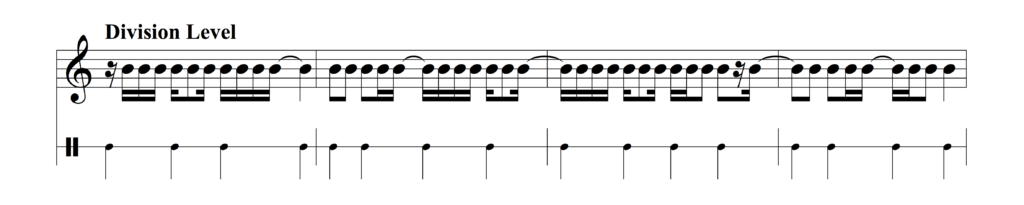 Division-level syncopation example